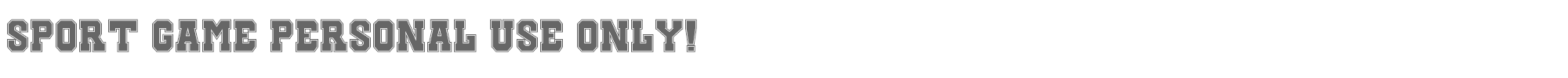 Sample characters Sport Game Font